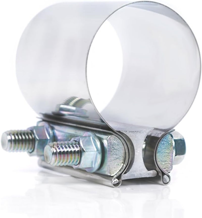 eLifecenter Universal 2 1/4 Inch Butt Joint Exhaust Clamp, 57mm/2.25" Stainless Steel Seal Clamp Sleeve Coupler - Image 1